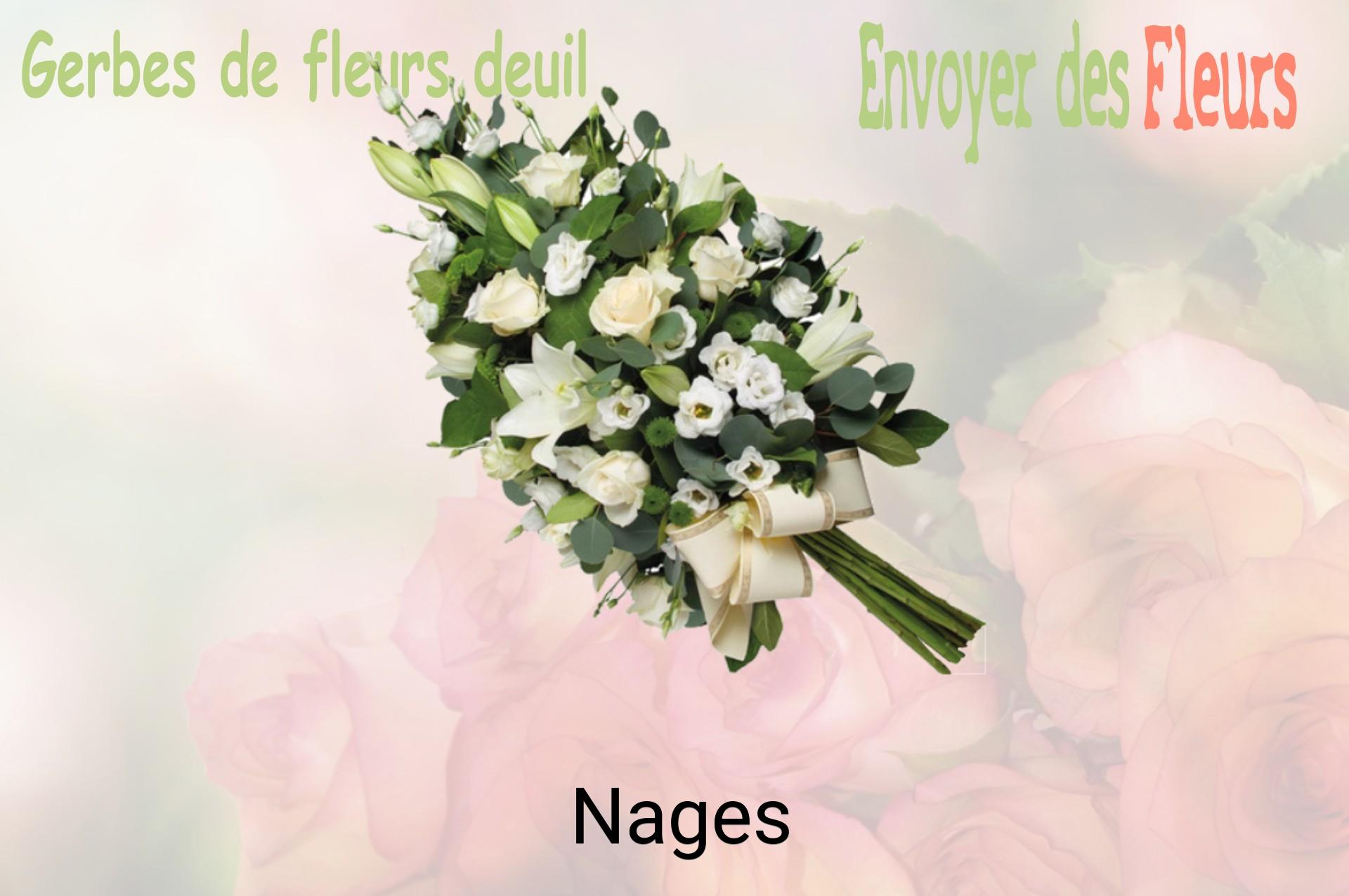 Gerbe de fleurs de deuil livrée à Nages